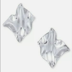 Silver Tone Wave Earrings, Alfani, New, MSRP $29,5